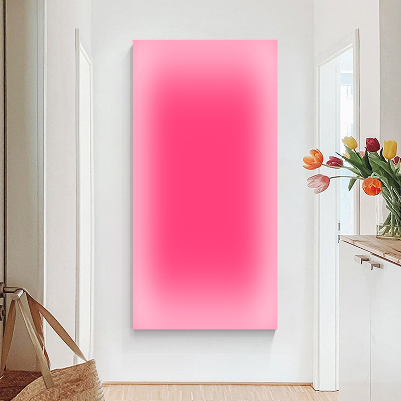 Home Office Youtube - Abstract Pink Ombre Art Neon Gradient