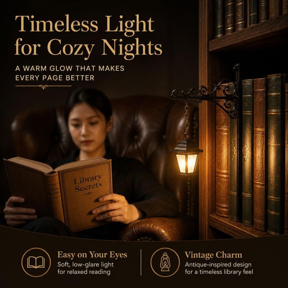 Home Office With Library - Mini Vintage Library Lantern Book Nook