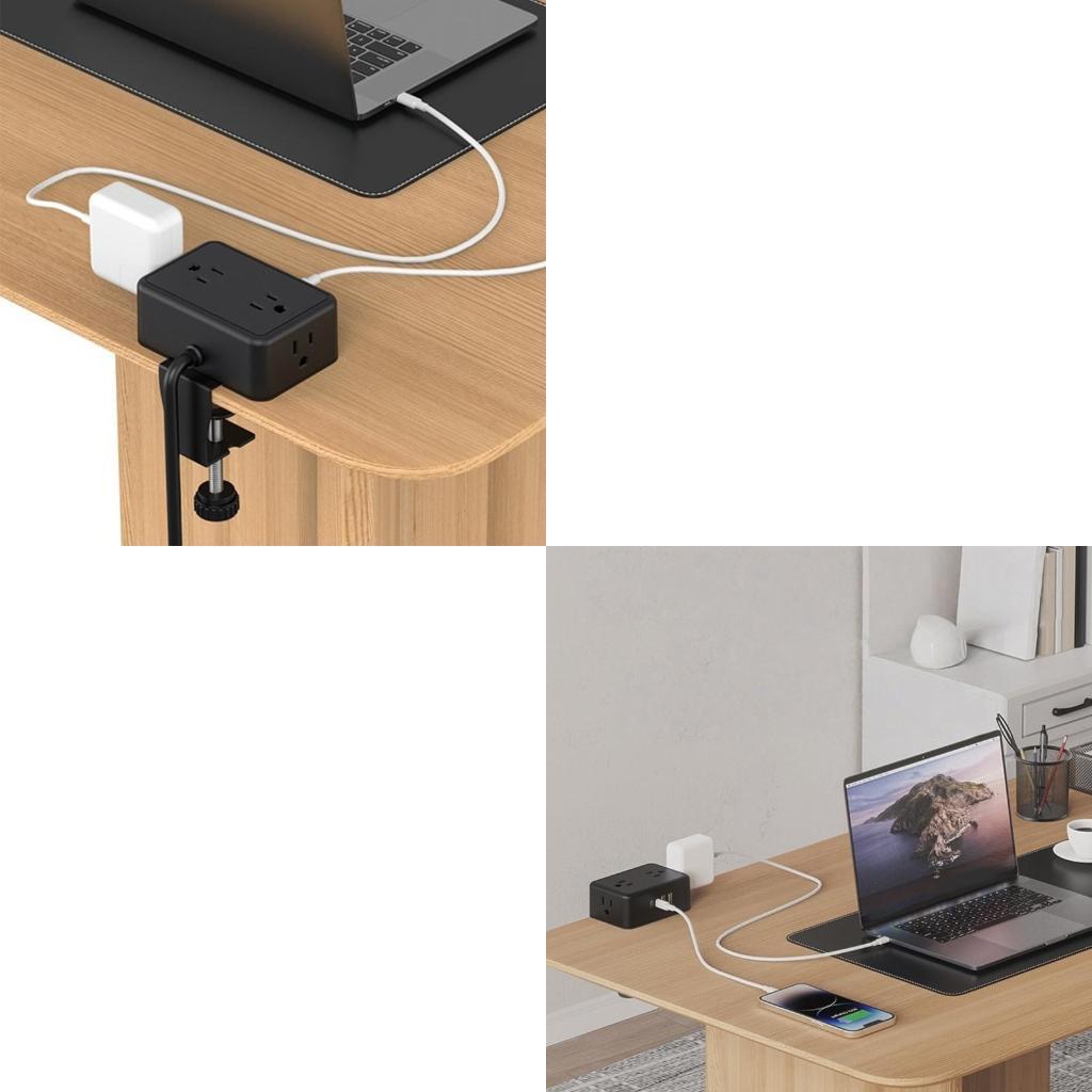 Power Strip Desk - Twist Clamp Desk Power Strips 4AC