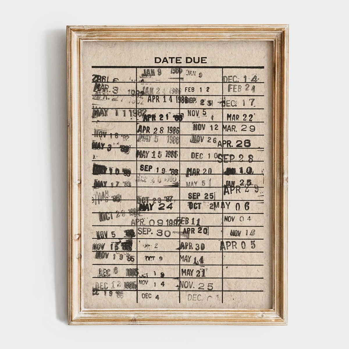 Home Office With Library - Antique Library Card Canvas Prints Poster