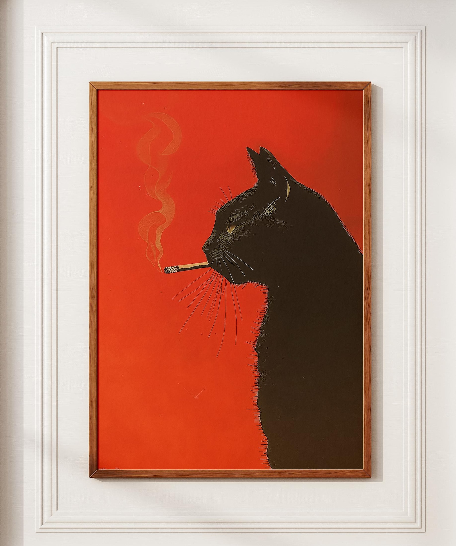 Home Office Youtube - Vintage Black Cat Smoking Canvas Print