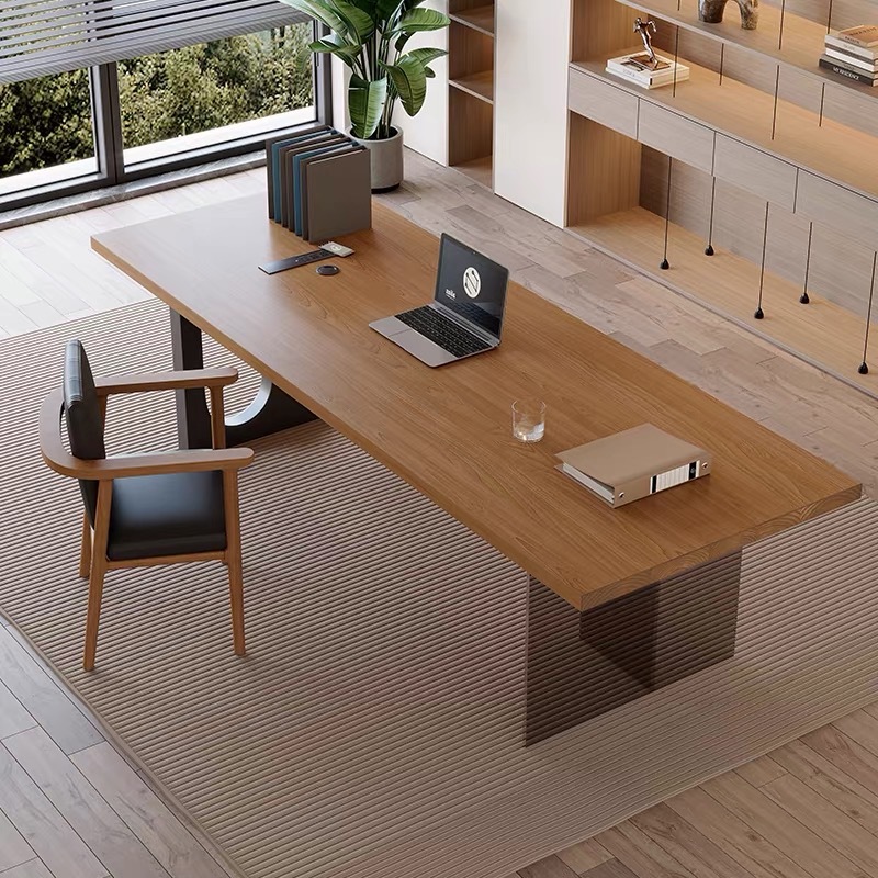 Home Office In Living Room - Italian Acrylic Floating Wooden Office Desk