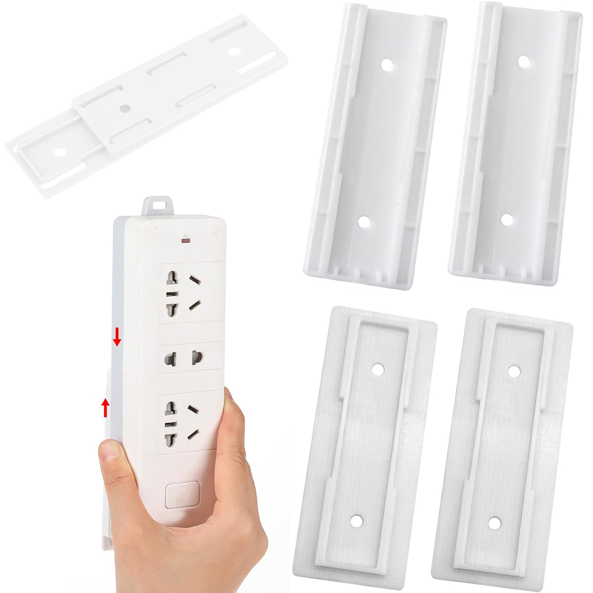 Power Strip Desk - 2/4 PCS Power Strip Holder No