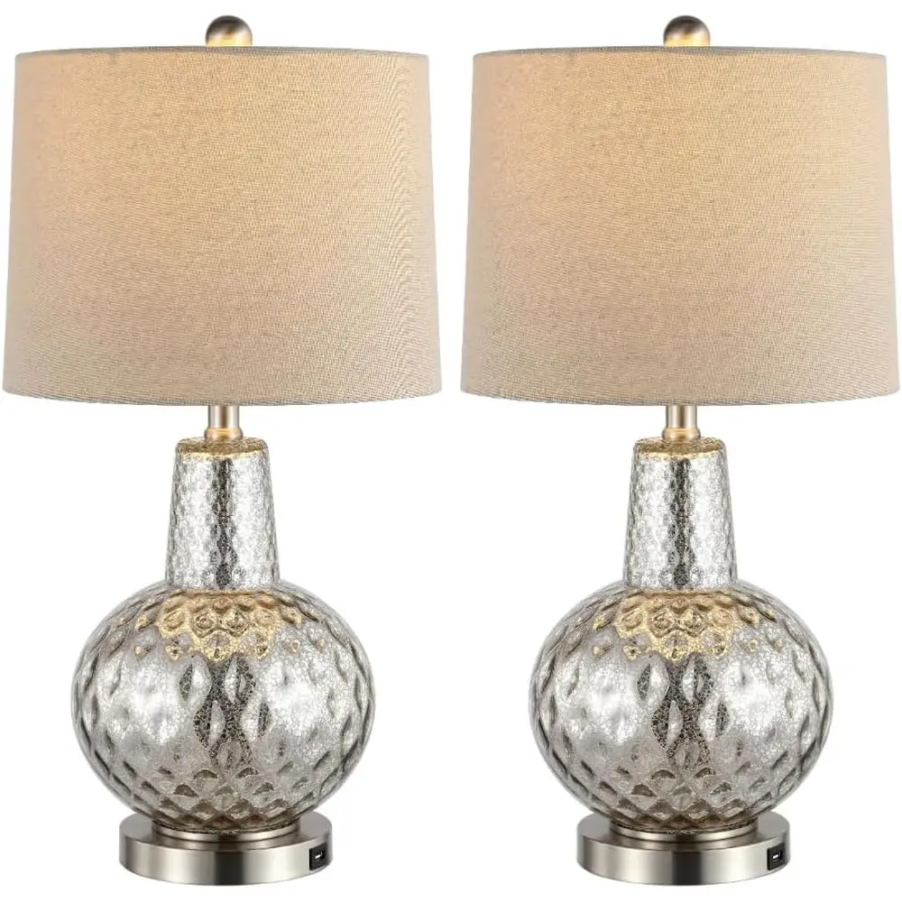 Home Office In Living Room - 24-inch Silver/Ivory Shade LED Table Lamp