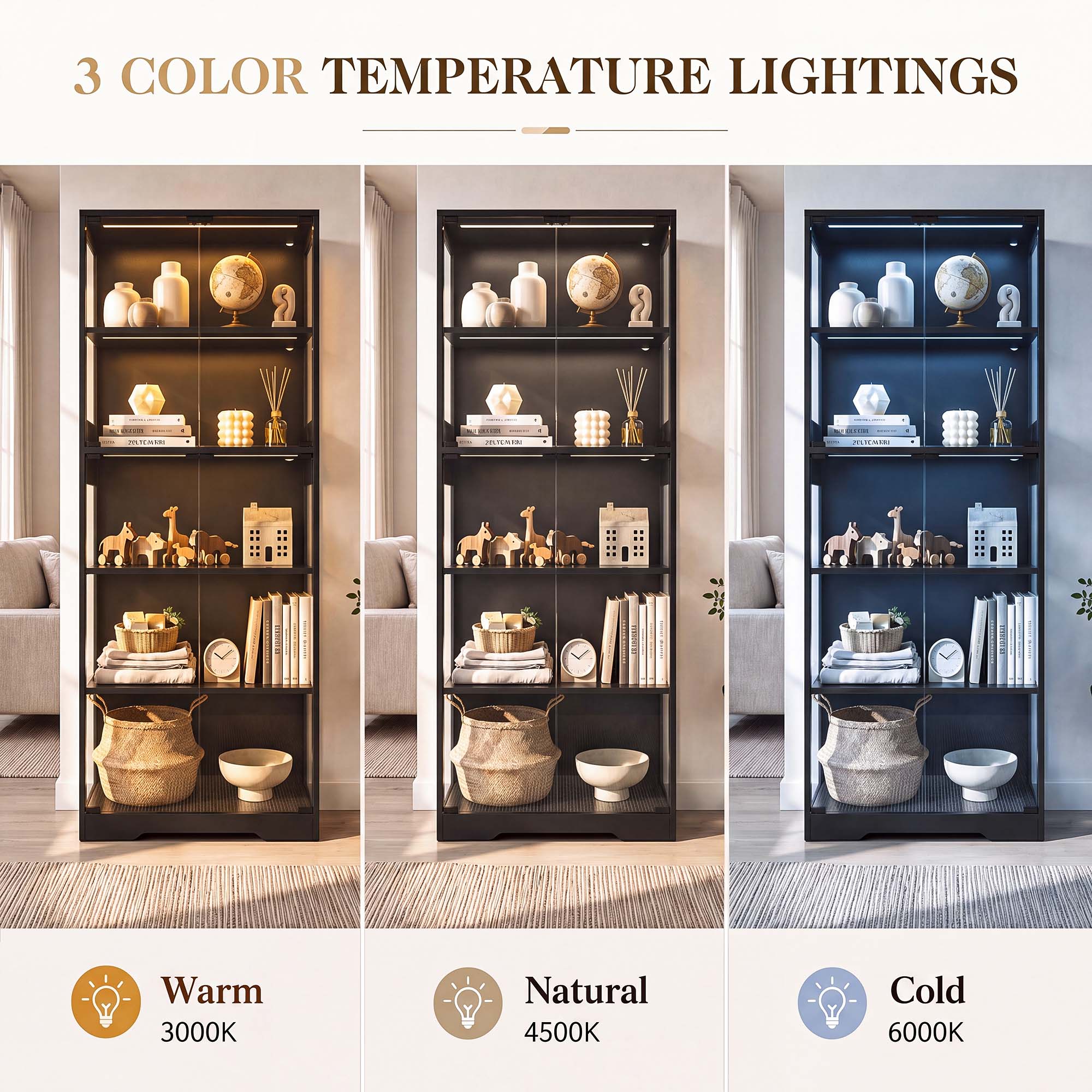 TCGBKAF 5‑Tier Display Cabinet - Home Office In Living Room recension och pris
