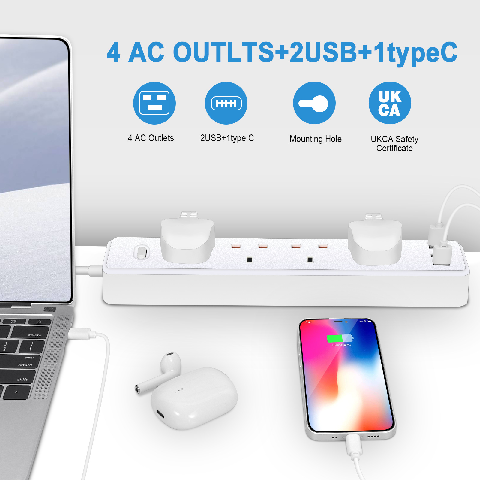 Power Strip Electric Socket UK - Power Strip Desk recension och pris