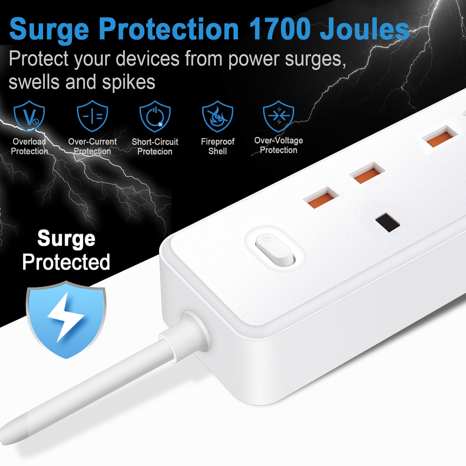 Power Strip Electric Socket UK - Power Strip Desk recension och pris