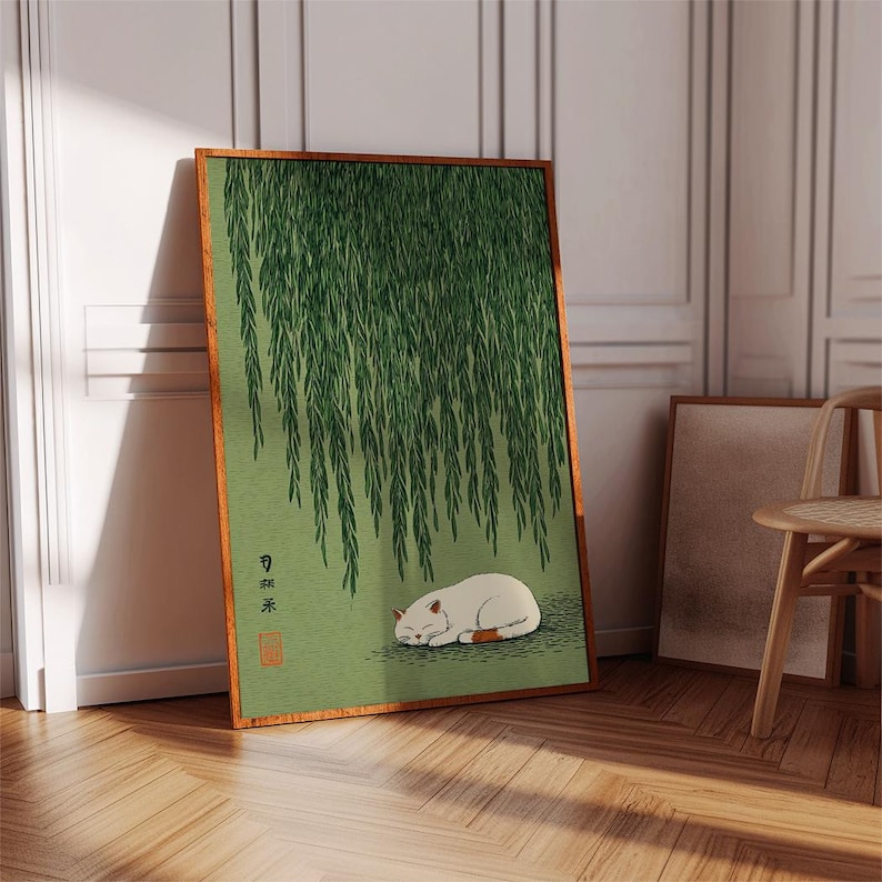 1pc Japanese Cat Under Willow  - Home Office Youtube recension och pris