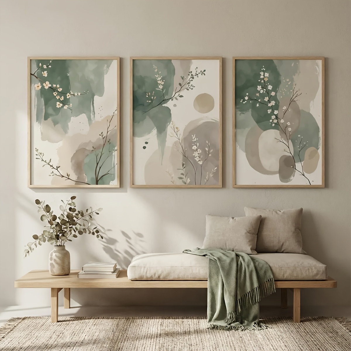 3pcs Japanese-Style Plant Canv - Home Office Youtube recension och pris