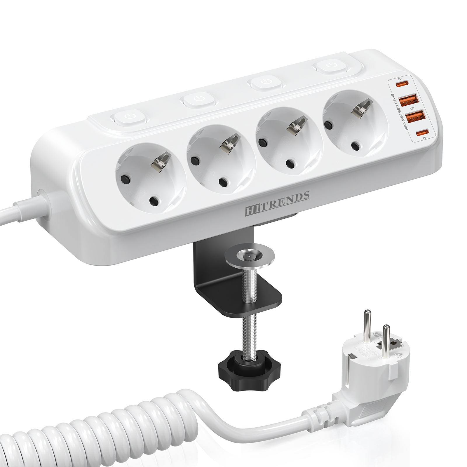 8-in-1 Multi-functional Corner - Power Strip Desk recension och pris