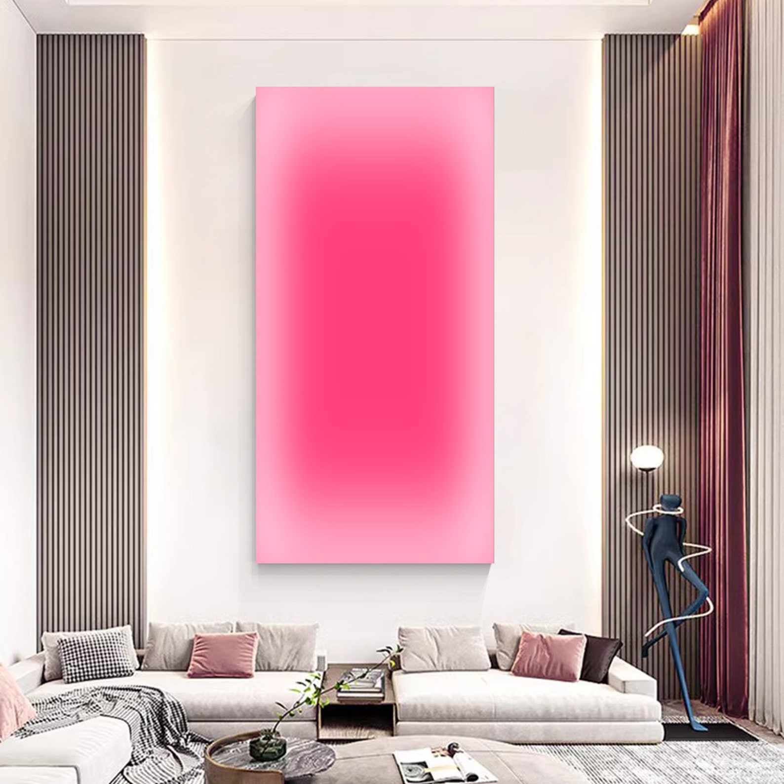 Abstract Pink Ombre Art Neon G - Home Office Youtube recension och pris