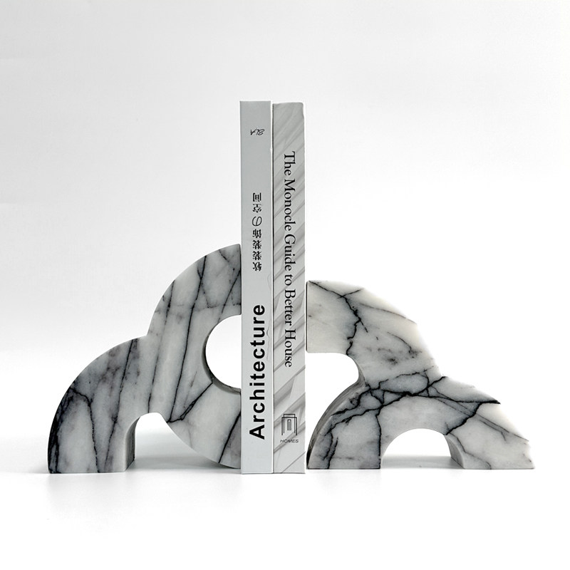Modern Marble Bookends Heavy D - Home Office With Library recension och pris