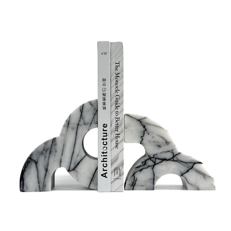 Modern Marble Bookends Heavy D - Home Office With Library recension och pris