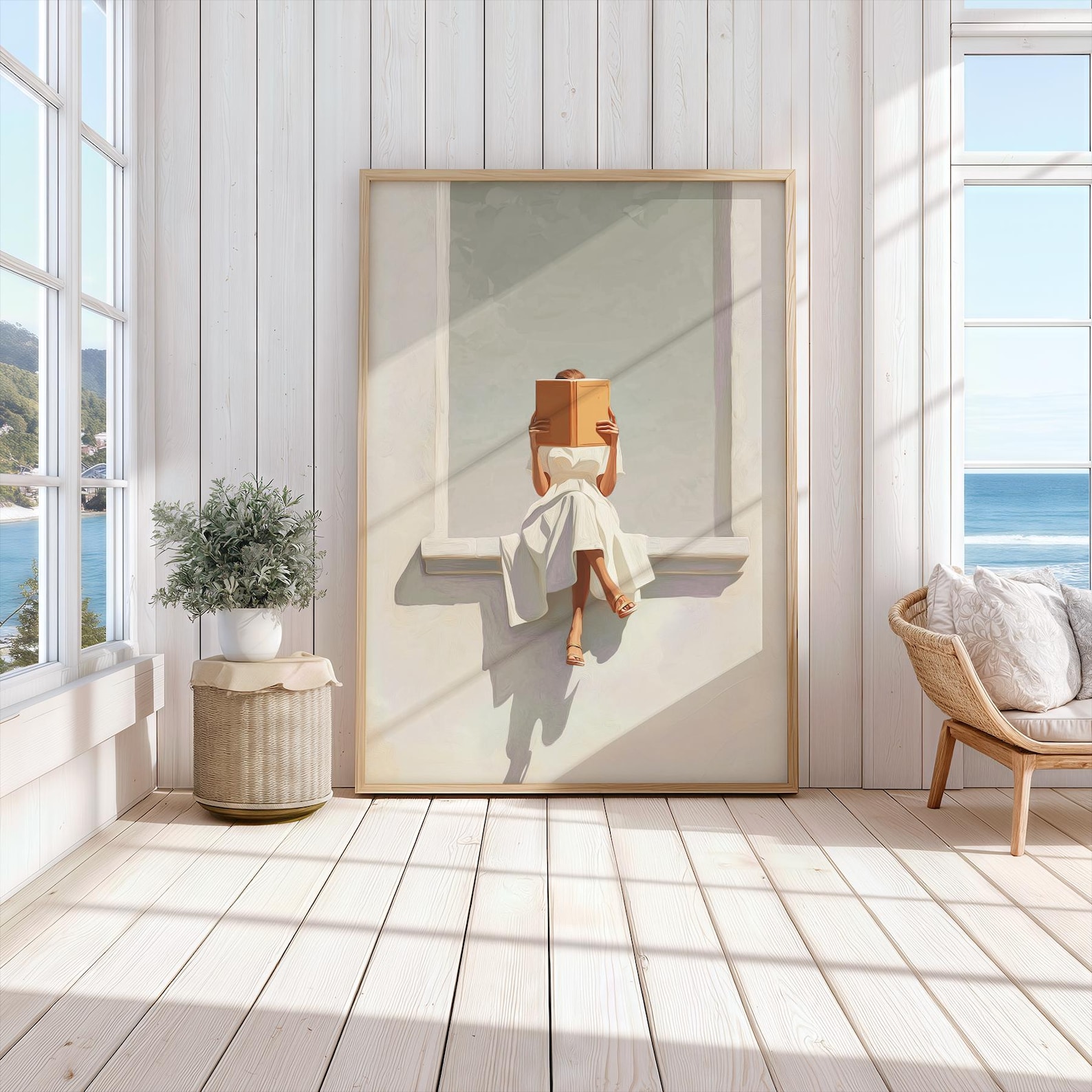 Modern Abstract Woman Reading  - Home Office Youtube recension och pris
