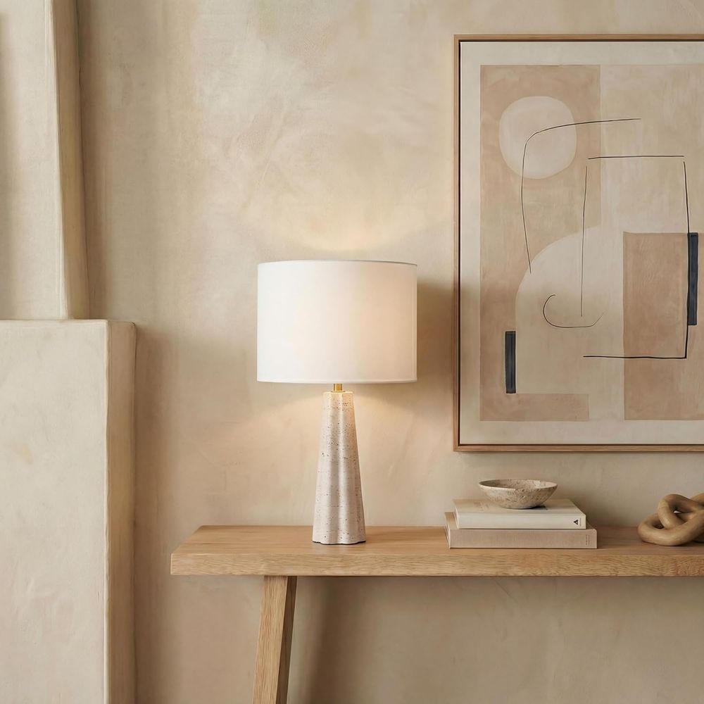 25-inch Travertine/White Table - Home Office In Living Room recension och pris