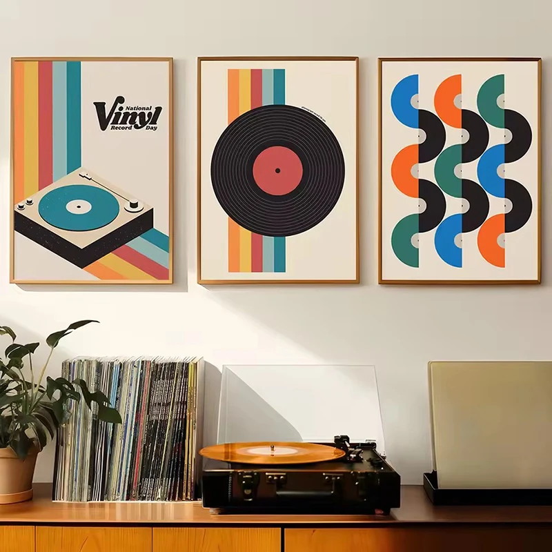 Mid Century Vinyl Record Canva - Home Office Youtube recension och pris