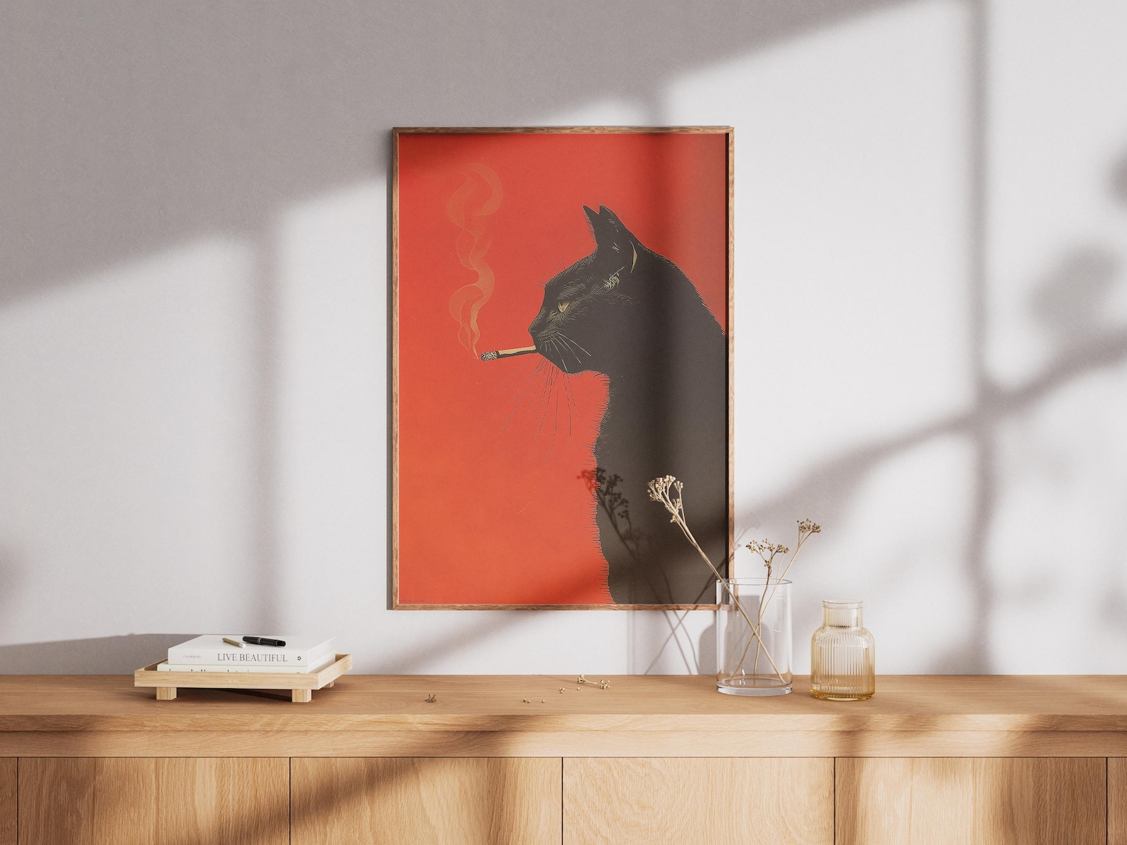 Vintage Black Cat Smoking Canv - Home Office Youtube recension och pris