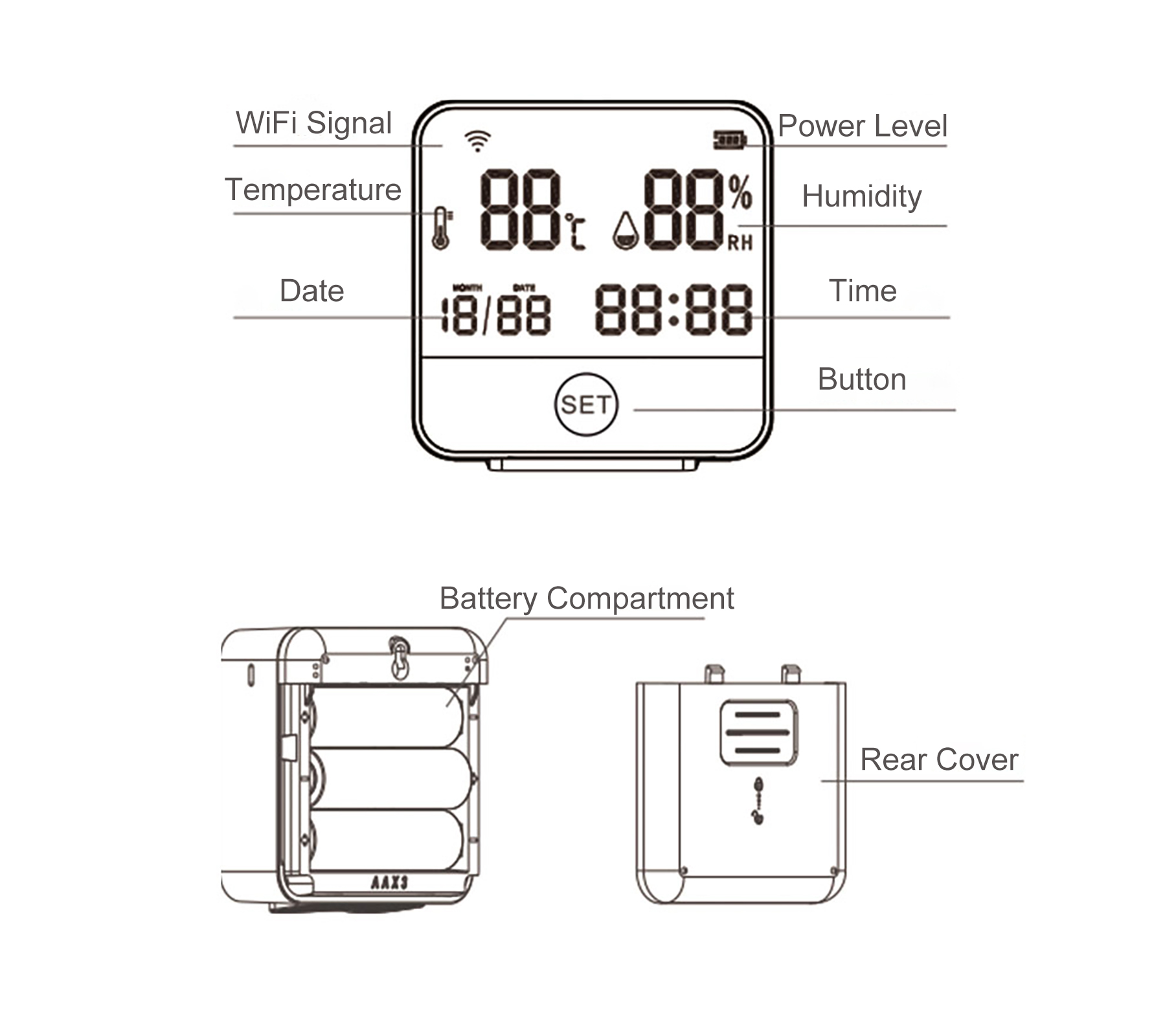 Tuya WiFi Temperature Humidity - Home Office Amazon recension och pris