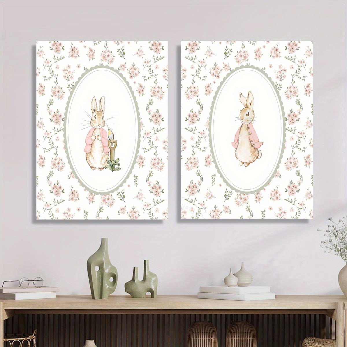 2pcs Retro Easter Rabbit Canva - Home Office Youtube recension och pris