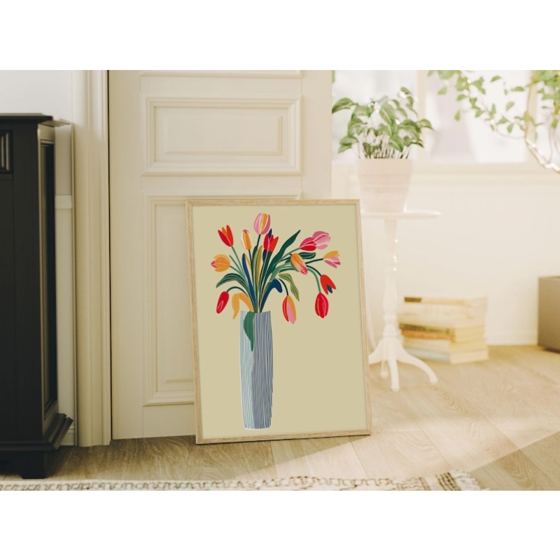 2pcs Tulip Flowers Canvas Wall - Home Office Youtube recension och pris