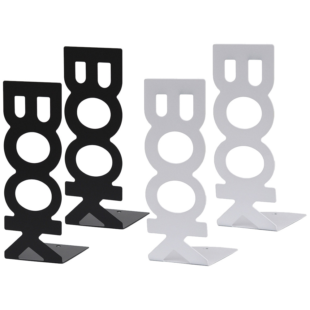 4Pcs Metal Bookends Hollow Des - Home Office With Library recension och pris
