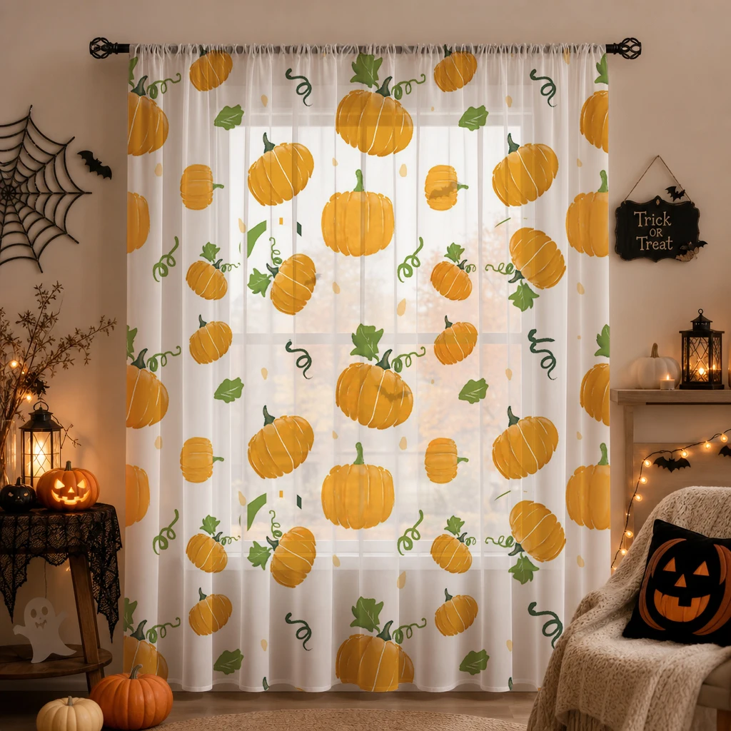 Halloween Sheer Curtain Rod Po - Home Office Youtube recension och pris